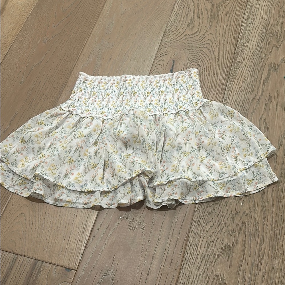 Floral Ruffle Mini Skirt